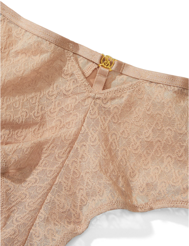 DUMMY - Panti corte alto encaje crema XXL